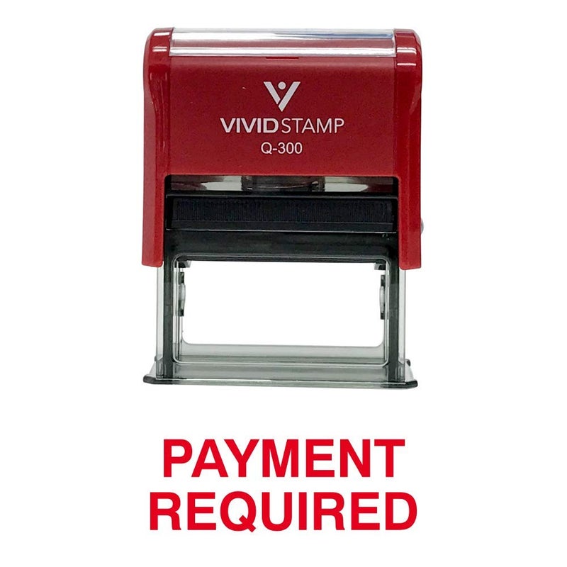 Vivid Stamp Payment Required Office Self Inking Rubber Stamp (Red Ink) - Large - Image 1